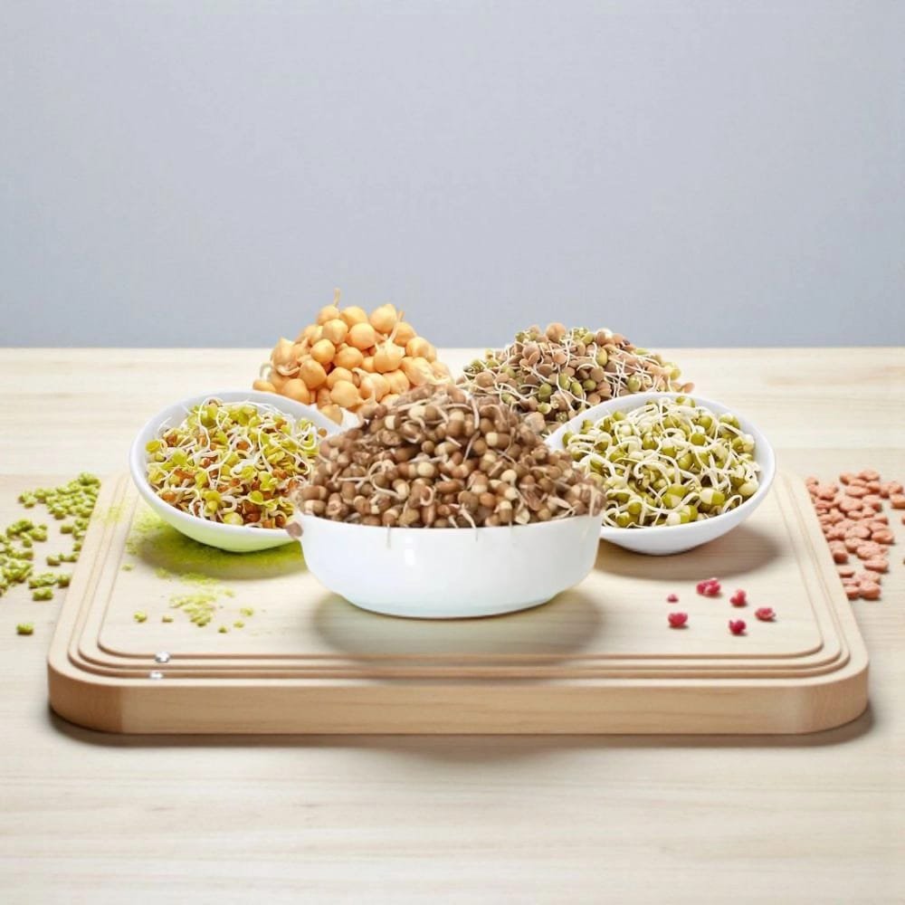 Freshly cut and sprouts