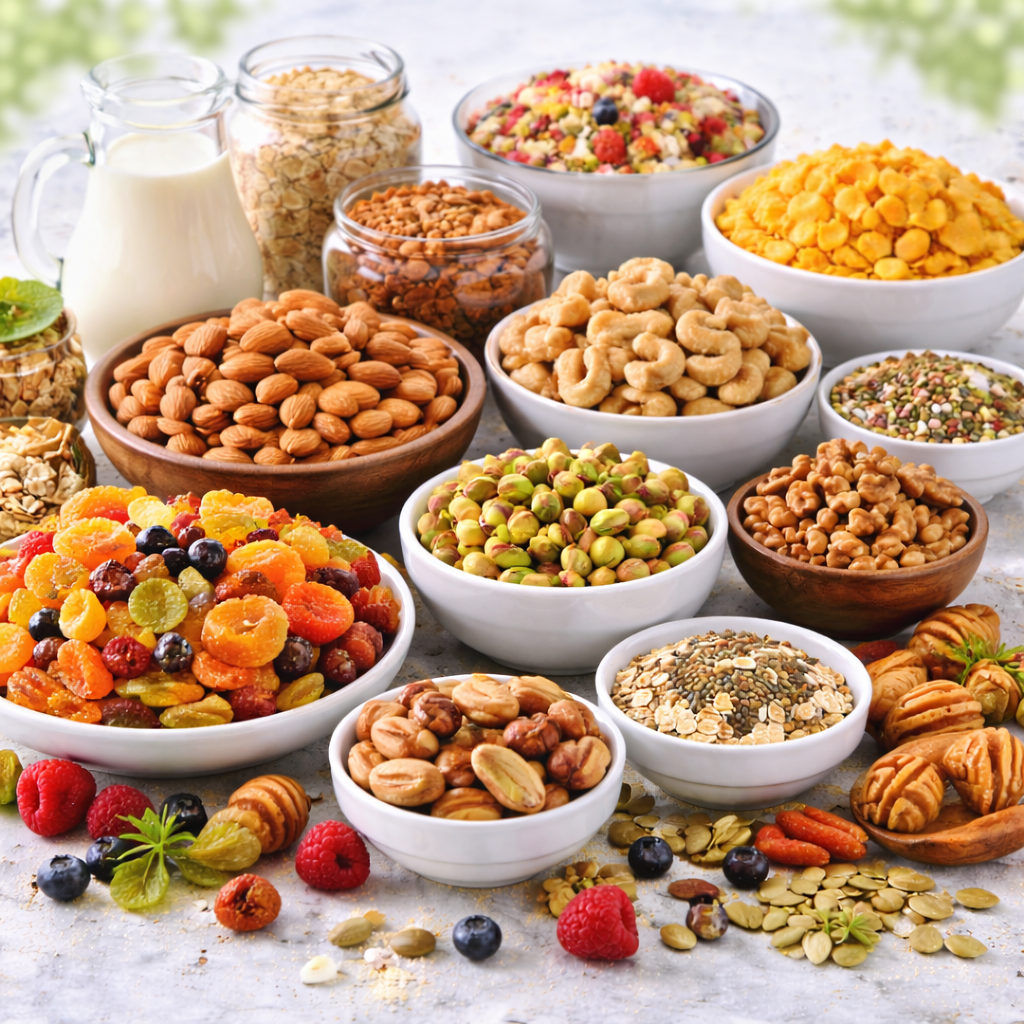 Dry fruits and cereals