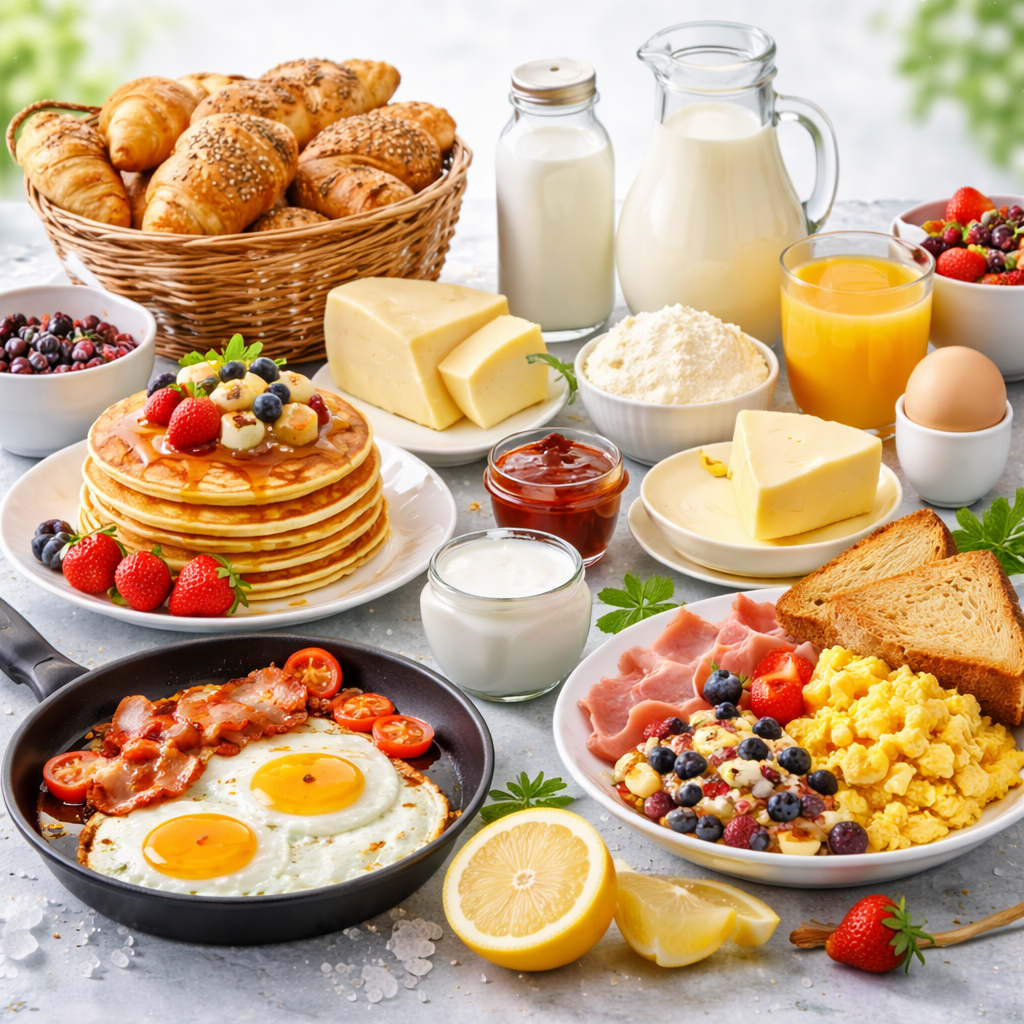 Breakfast Food And Dairy Items